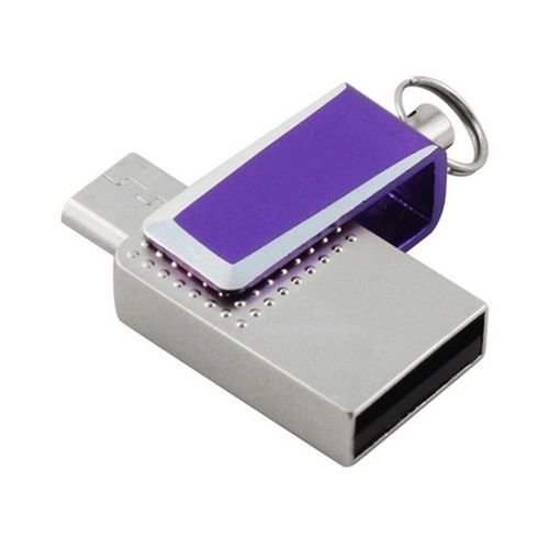 mini Dual USB 3.0 Pen Drive - 32GB Purple/Silver