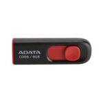 C008 USB 2.0 Retractable Capless Flash Drive - 8GB Black/Red