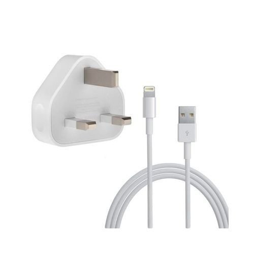iPhone USB to Lightning Cable Charger with Adapter - 3 Metre White