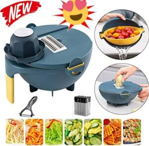 Multifunction Vegetable Cutter Drain Basket Magic Rotate - Vegetable Cutter Julienne Grater and Chopper Vegetable Cutter with Food Strainer Fruit Colander Veggie Spiralizer - Image 3