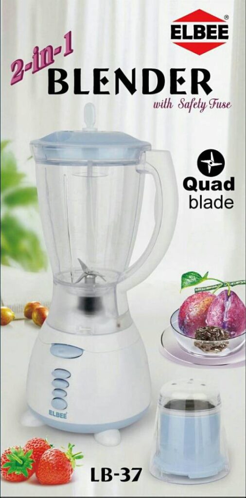 Elbee LB37 2-in-1 Blender And Grinder - 1.5L White - Image 2