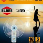 Elbee Oscillating Wall Mounted Fan ' - Black 16" LB-645