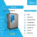 MIDEA 9KG TOP LOAD FULL AUTO WASHING MACHINE MA200W90/G-GH