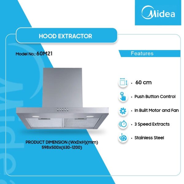 MIDEA 60CM HOOD EXTRACTOR [60M21]