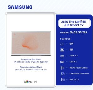 SAMSUNG 55″ SHERIF QLED 4K TV QA55LS01TAKXXA