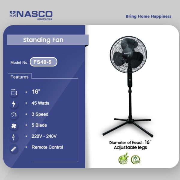 NASCO 16 INCHES STANDING FAN 5 BLADES FS40-5