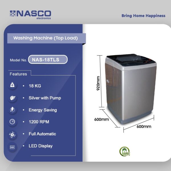 NASCO 18KG TOP LOAD WASHING MACHINE NAS-18TLS