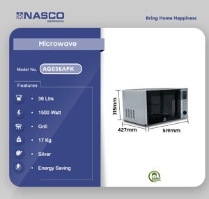 NASCO 36LTR GRILL MICROWAVE [AG036AFK]