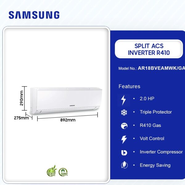 SAMSUNG 2.0HP WIND FREE SPLIT ACS INVERTER R410 AR18BVEAMWK/GA
