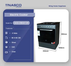 NASCO 4 HOBS BURNER ALL ELECTRIC COOKER 60*60CM[NAS-DM4H109] - Image 11