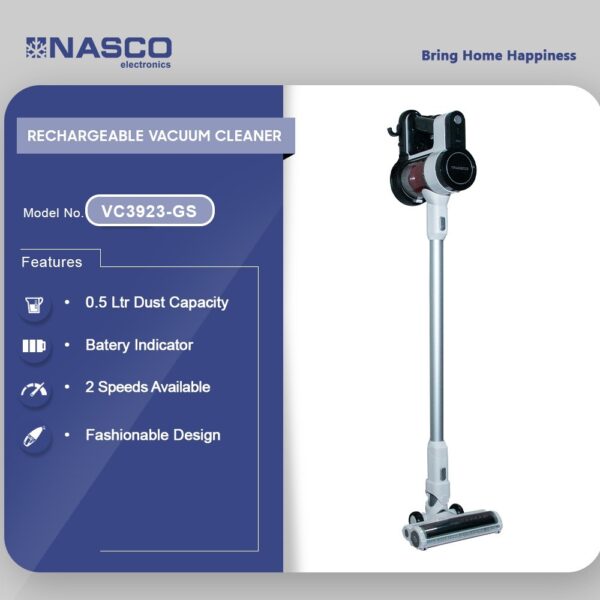 NASCO RECHARGEABLE VACUUM CLEANER VC3923-GS