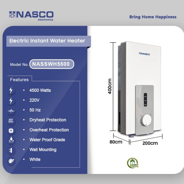 NASCO 4500 WATT INSTANT WATER HEATER NASWH5500