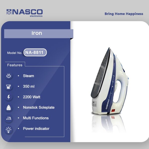 NASCO 2000 WATT STEAM IRON NA-8811