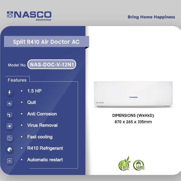 NASCO SPLIT AIR DOCTOR R410 1.5HP AC NAS-DOC,V-12N1