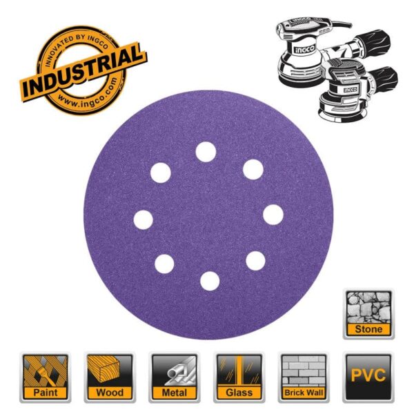 INGCO Purple Sanding Disk Set 125mm-AKRS125101