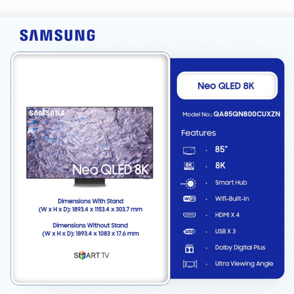 SAMSUNG 85″-Neo-QLED-8K-Smart-TV-QA85QN800CUXZN