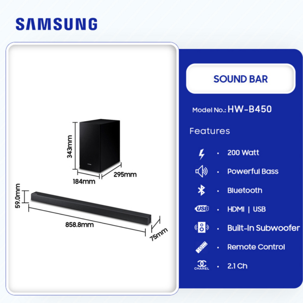 SAMSUNG-3.1-INCHE-200-WATT-SOUNDBAR-HW-B450