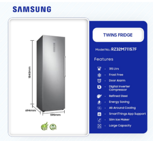 SAMSUNG-315-LTRS-1-DOOR-ALL-ROUND-TWIN-COOLING-REFRIGERATOR-RZ32M71157F