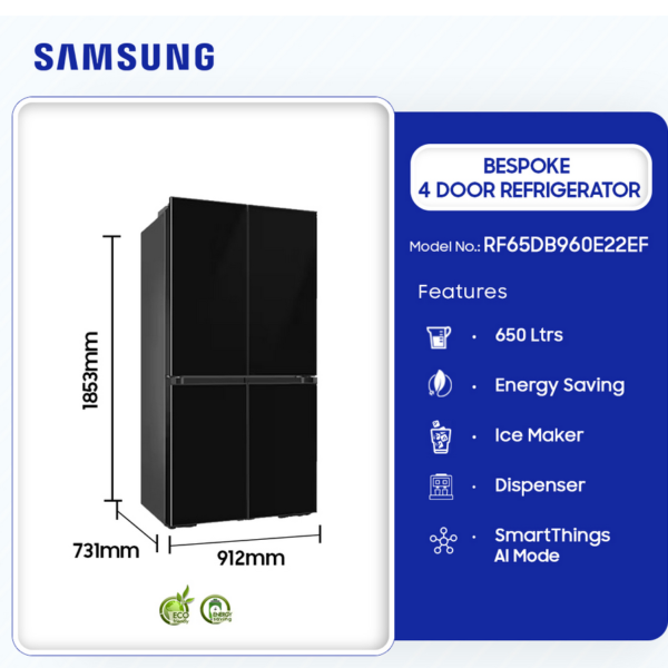 SAMSUNG-650-LTRS-BESPOKE-4-DOOR-REFRIGERATOR-RF65DB960E22EF