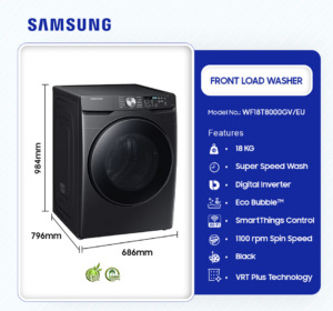 SAMSUNG-18KG-FRONT-LOAD-FULL-AUTO-WASHER-WASHING-MACHINE- WF18T8000GV/EU