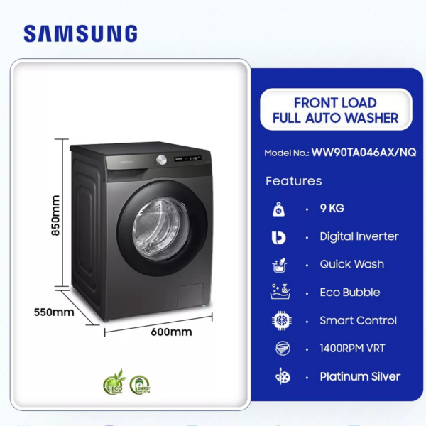 SAMSUNG-9KG-FRONT-LOAD-FULL-AUTO-WASHER-WASHING-MACHINE-WW90TA046AX/NQ
