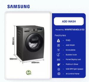 SAMSUNG-9KG-ADD-WASH-WASHING-MACHINE-WW90T4540AX/EU - Image 2