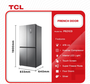 TCL-FRENCH-DOOR-REFRIGERATOR-520LTRS-P521CD