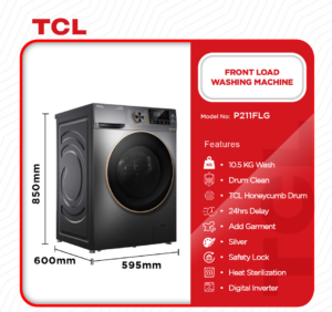 TCL-FRONT-LOAD-INVERTER-10.5KG-WASHING-MACHINE-P211FLG - Image 2