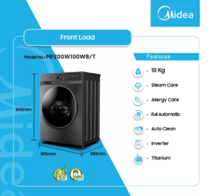 MIDEA-FRONT-LOAD-10KG-WASHING-MACHINE-MF200W100WB/T - Image 2