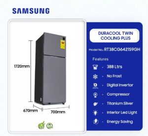 SAMSUNG-388LTR-DURACOOL-TWIN-COOLING-PLUS-REFRIGERATOR-RT38CG6421S9GH - Image 2