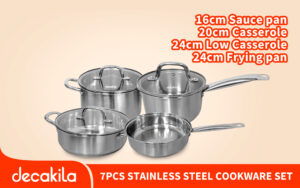 Decakila 7Pcs stainless steel  cookware set KMTT111M - Image 4