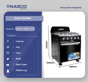 NASCO 4-BURNER GAS COOKER OVEN NASGC-50MO-CTZ - Image 3