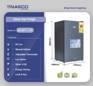NASCO 82LTR TABLE TOP REFRIGERATOR-NASF1-11S - Image 4
