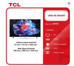 TCL UHD 4K SMART ANDROID 55” 55P6K - Image 5