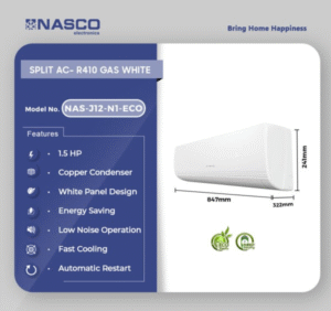 Nasco 1.5Hp R410 Split Air Condition White NAS-J12-N1-ECO - Image 5