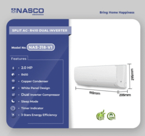 Nasco 2.0HP Split Dual Inverter R410 Air Condition NAS-J18-V1 - Image 4