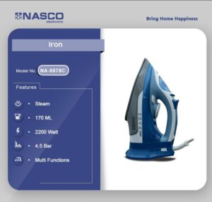 Nasco 2200 Watts Steam Iron NA-8878C - Image 4