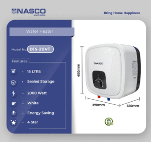 Nasco 15Ltrs Water Heater D15-20VT - Image 5
