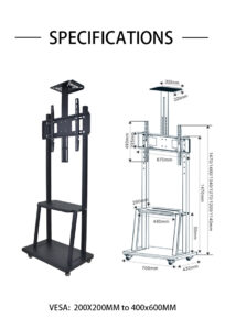 NASCO TV Stand Vesa 50” – 80” Screen Load 150KgV 900*600mm   MCR-1800 - Image 2