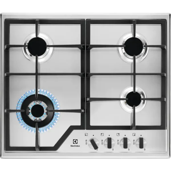 Electrolux 60cm 4 Burner Gas Hob built in Stainless Steel KGS6436X
