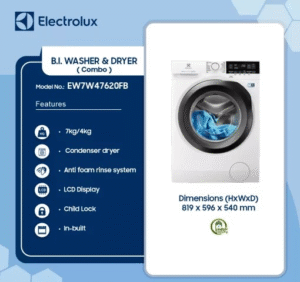 ELECTROLUX FREE STAND WASHING MACHINE 9KG  80X60 CM EW7F3946LS - Image 3
