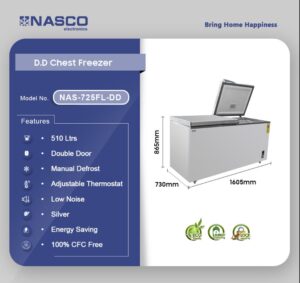 Nasco 510 Ltrs Double Door Chest Freezer NAS-725FL-DD - Image 2