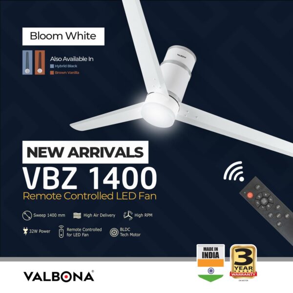 VALBONA - Ceiling Fan With Led Light And Remote Control