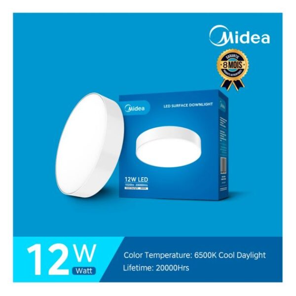 Media 12w Round Surface LED Panel (White)
