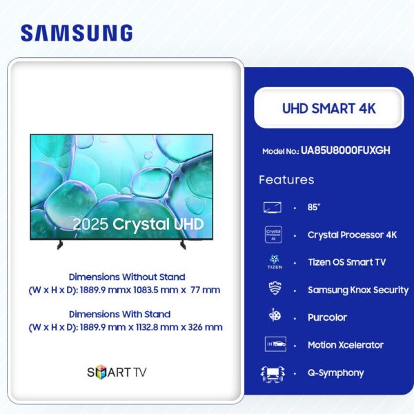 Samsung UHD Smart Television UA85U8000FUXGH