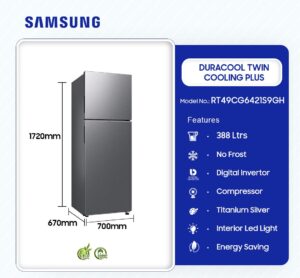 Samsung 388Ltrs Duracool Twin Cooling Plus Refrigerator  RT49CG6421S9GH - Image 4