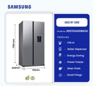 Samsung 578Ltrs Side By Side Refrigerator RS57DG4100B4GH - Image 2
